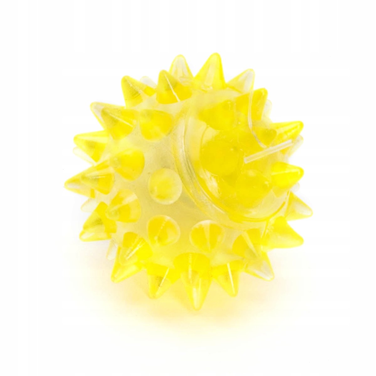 Zabawka dla kota psa jeżyk LED kulka z kolcami świecąca migająca jeż ŻÓŁTY