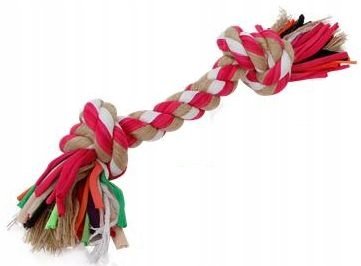 SZARPAK dla psa zabawka gryzak z liny SZNUR 31cm z węzłami dla psów RÓŻOWY