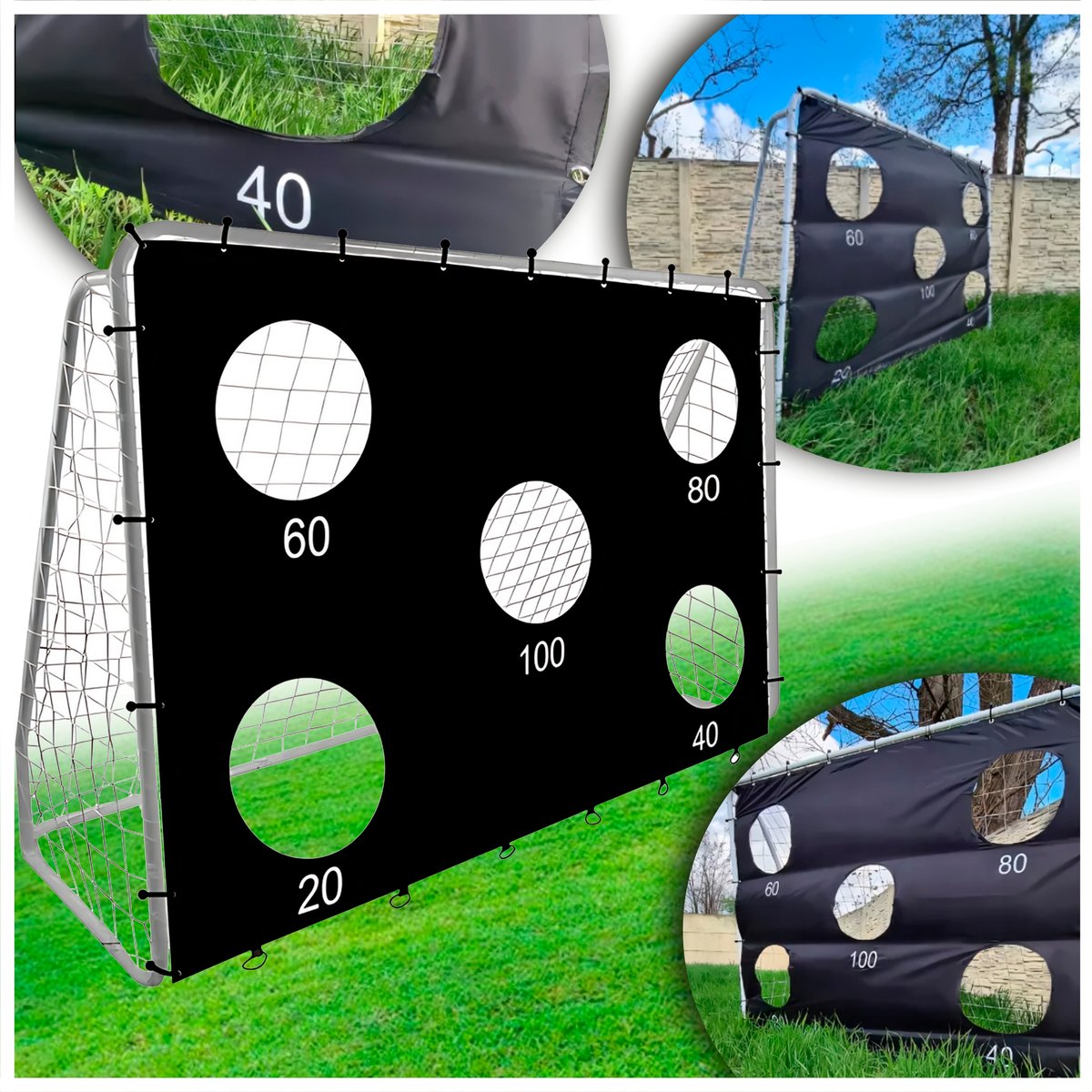 Bramka Piłkarska Dla Dzieci Przenośna Duża Metalowa Ogrodowa D Piłki Nożnej