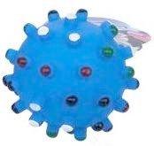 Zabawka piszcząca piłka 8,5cm KOLCE dla psa blue