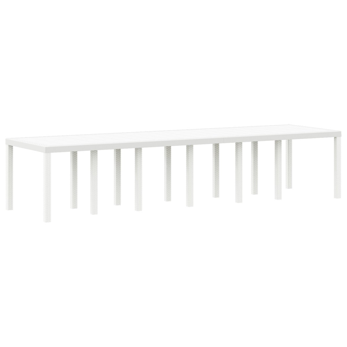 vidaXL Stół Ogrodowy Biały 350x100x73 cm Poly Rattan