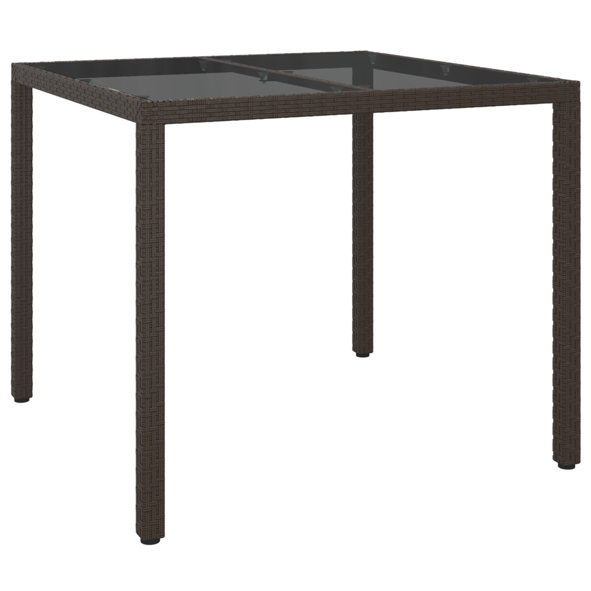 vidaXL Stół do jadalni w ogrodzie Brązowy 90x90x75 cm Polirattan