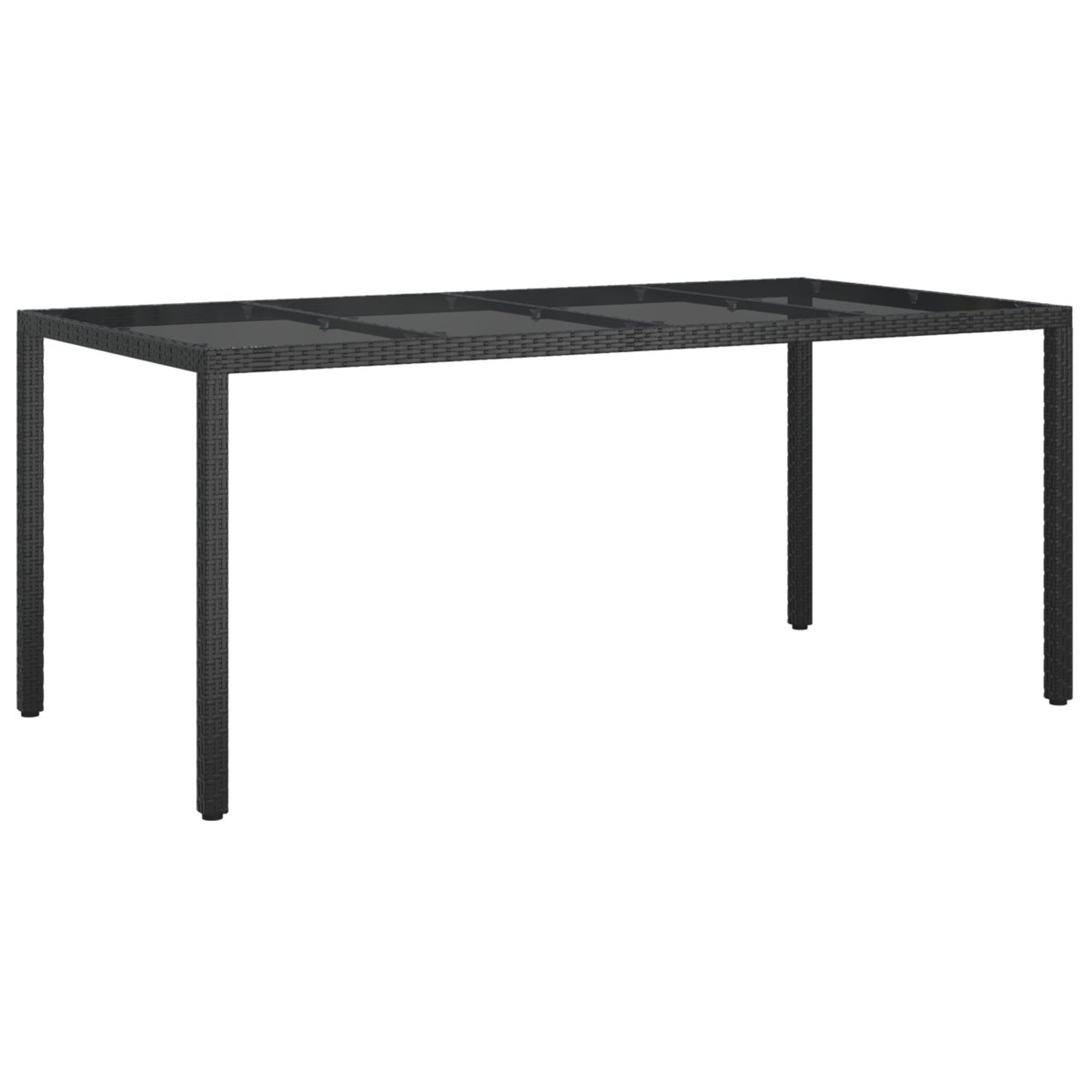 vidaXL Czarny stół jadalny ogrodowy 190x90x75 cm Polirattan