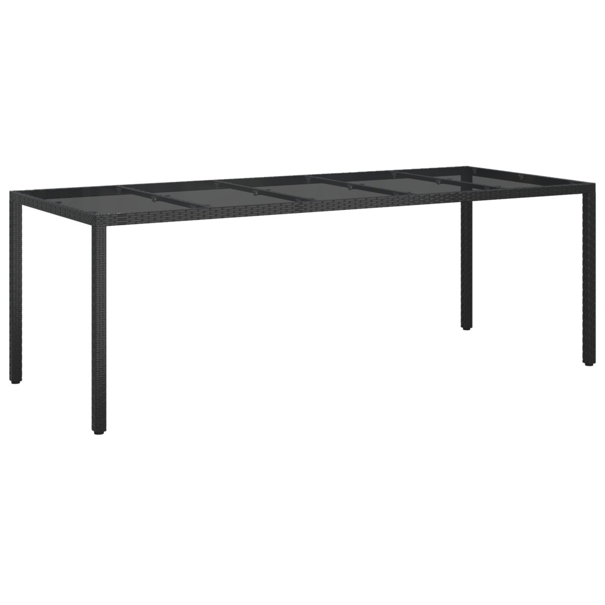 vidaXL Czarny stół do jadalni 250x100x75 cm Polirattan