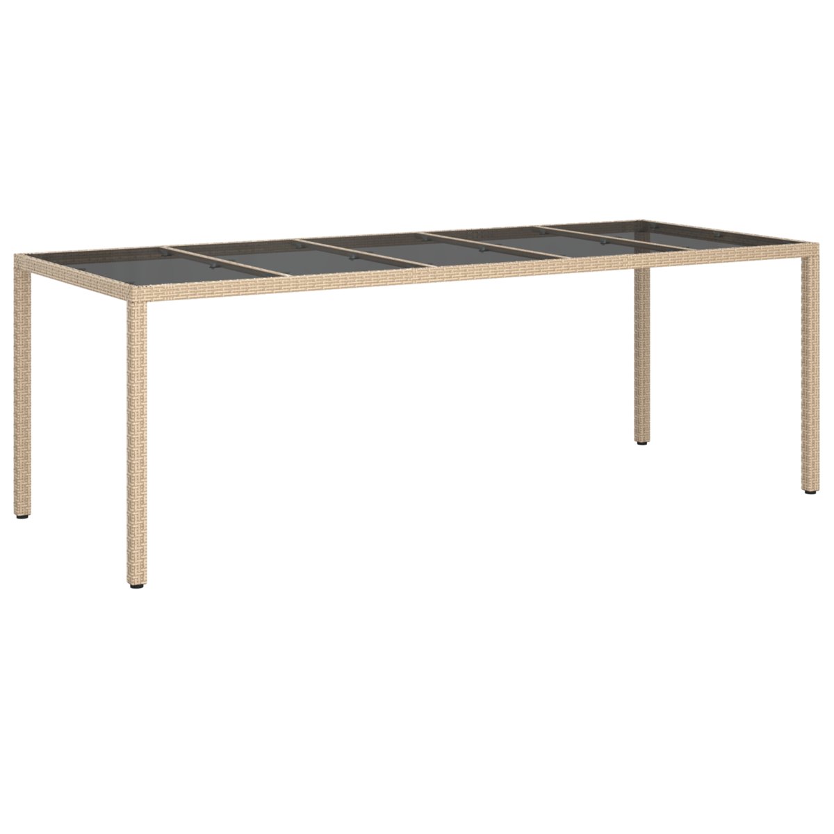 vidaXL Stół do jadalni ogrodowej Beżowy 250x100x75 cm Polirattan