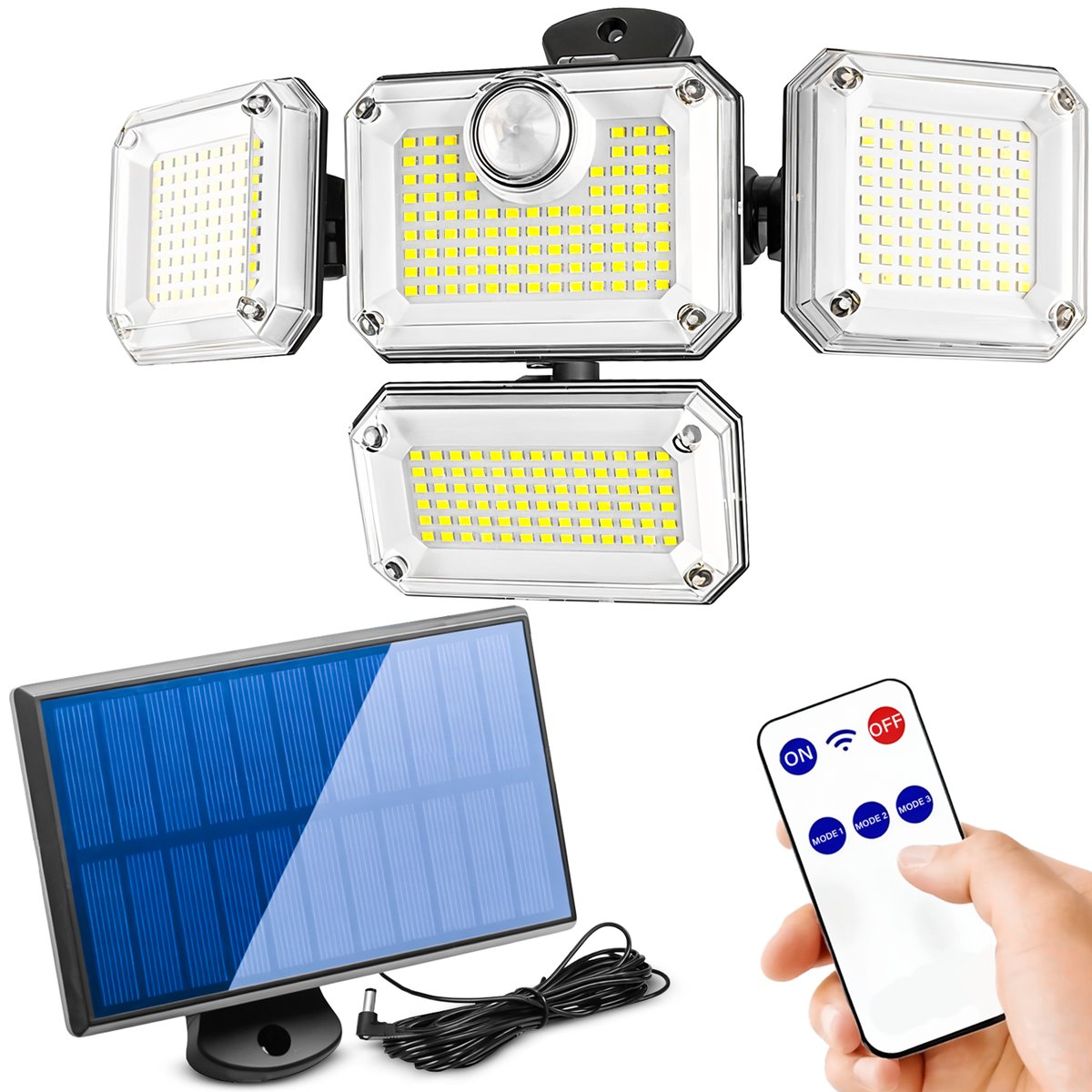 Lampa solarna zewnętrzna ogrodowa Heckermann FL-1725A Czujnik ruchu/zmierzchu
