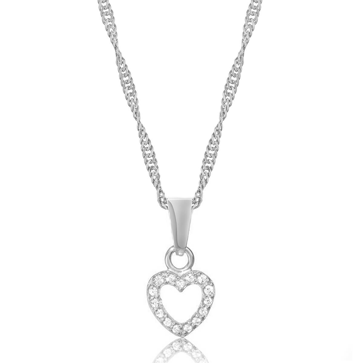 Wisiorek srebrny serduszko z cyrkoniami