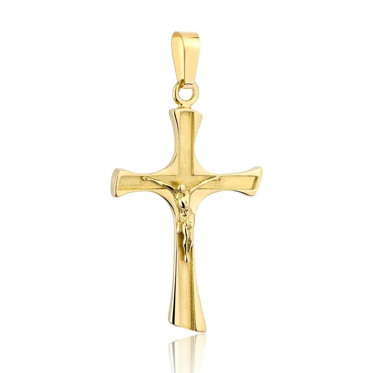Krzyżyk srebrny pozłacany męski 6.5cm
