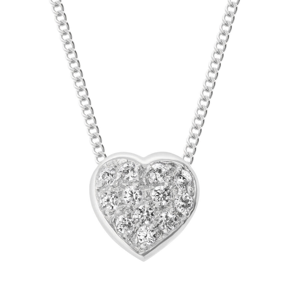 Naszyjnik celebrytka z serduszkiem z cyrkoniami srebrny