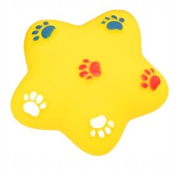 Zabawka star gryzak żółty psa z piszczałką 9,5cm