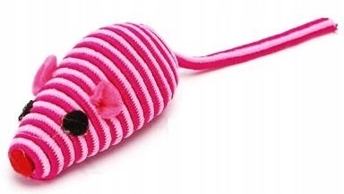 Zabawka dla kota MYSZ gryzak myszka pluszowa dla kotka kolorowa różowa