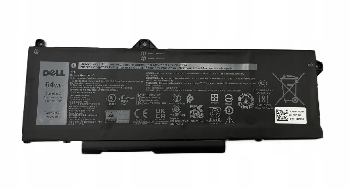 NOWA ORYGINALNA BATERIA DELL TYPE GRT01 64WH PRECISION 3470 3561 3571 3581