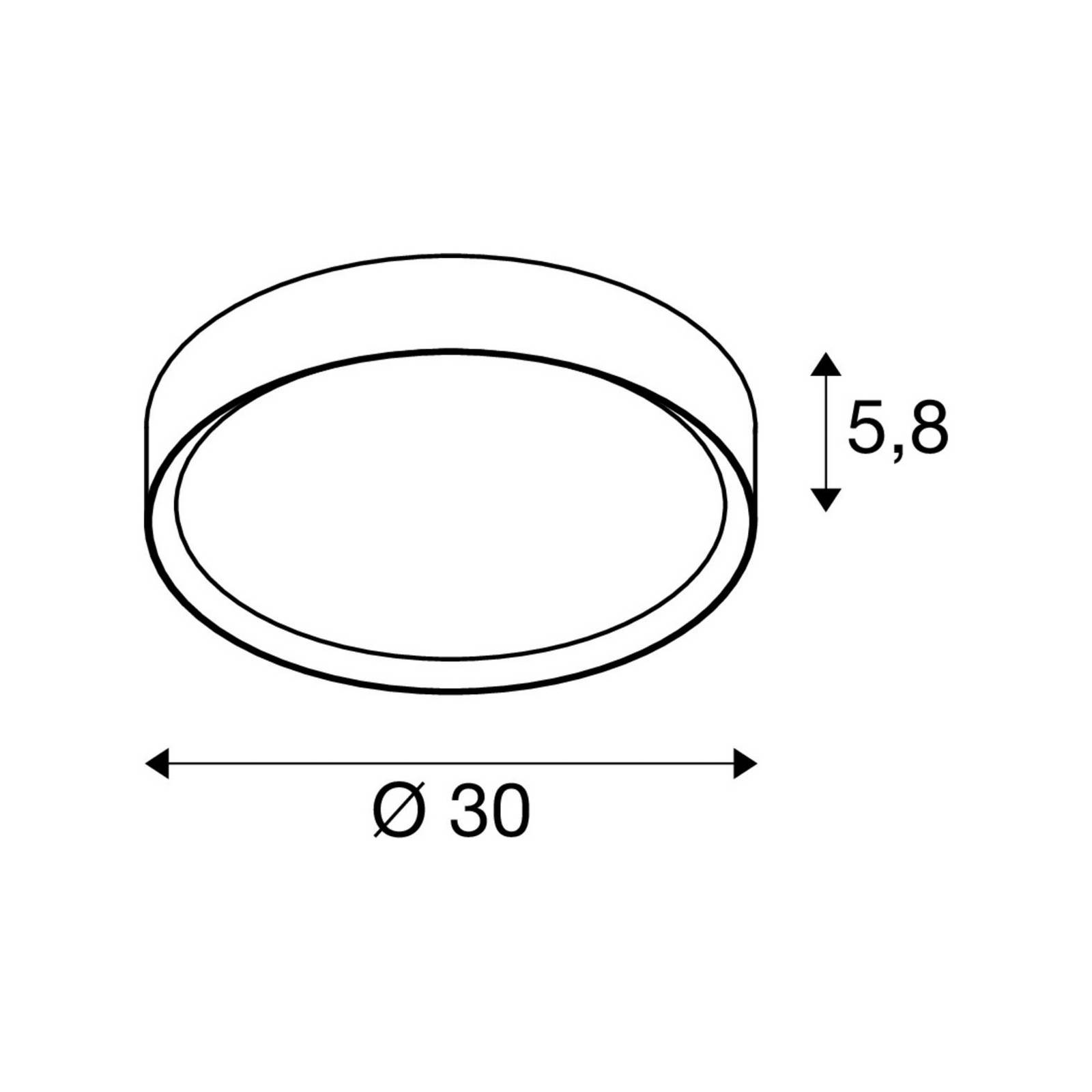 SLV Lampa sufitowa Decona, możliwość ściemniania, czarny, łazienka, aluminium, nowoczesny