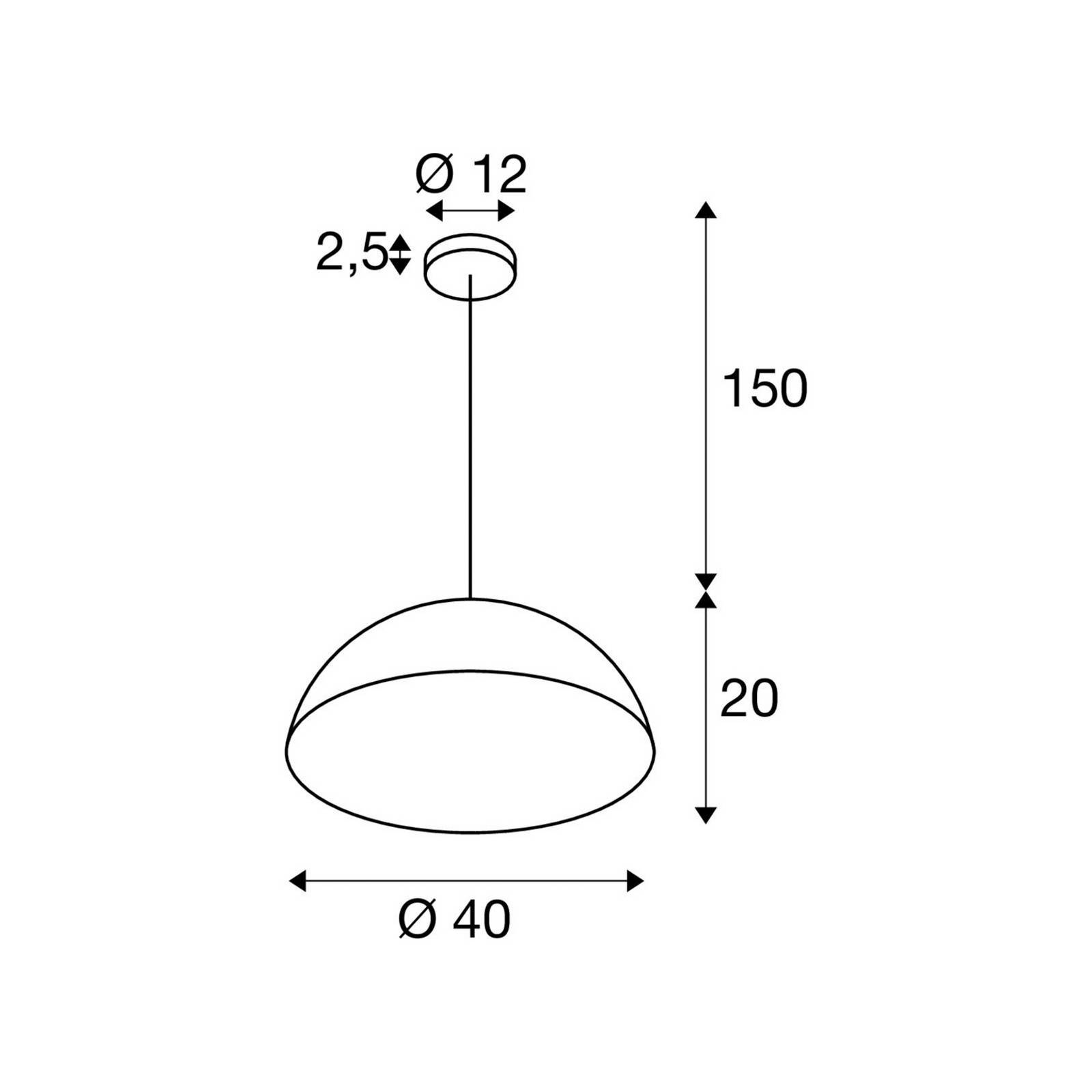 SLV Lampa wisząca Forchini M, możliwość ściemniania, czarny, salon / jadalnia, metal, nowoczesny