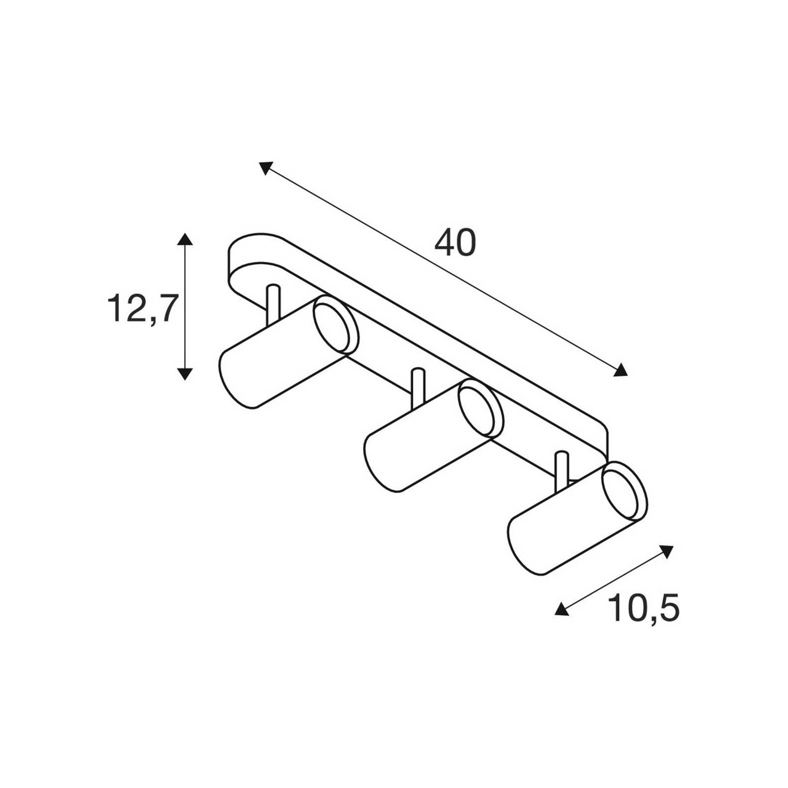 SLV reflektor sufitowy LED Noblo, 2700 K, czarny, długość 40 cm możliwość ściemniania, czarny, salon / jadalnia, aluminium, nowoczesny