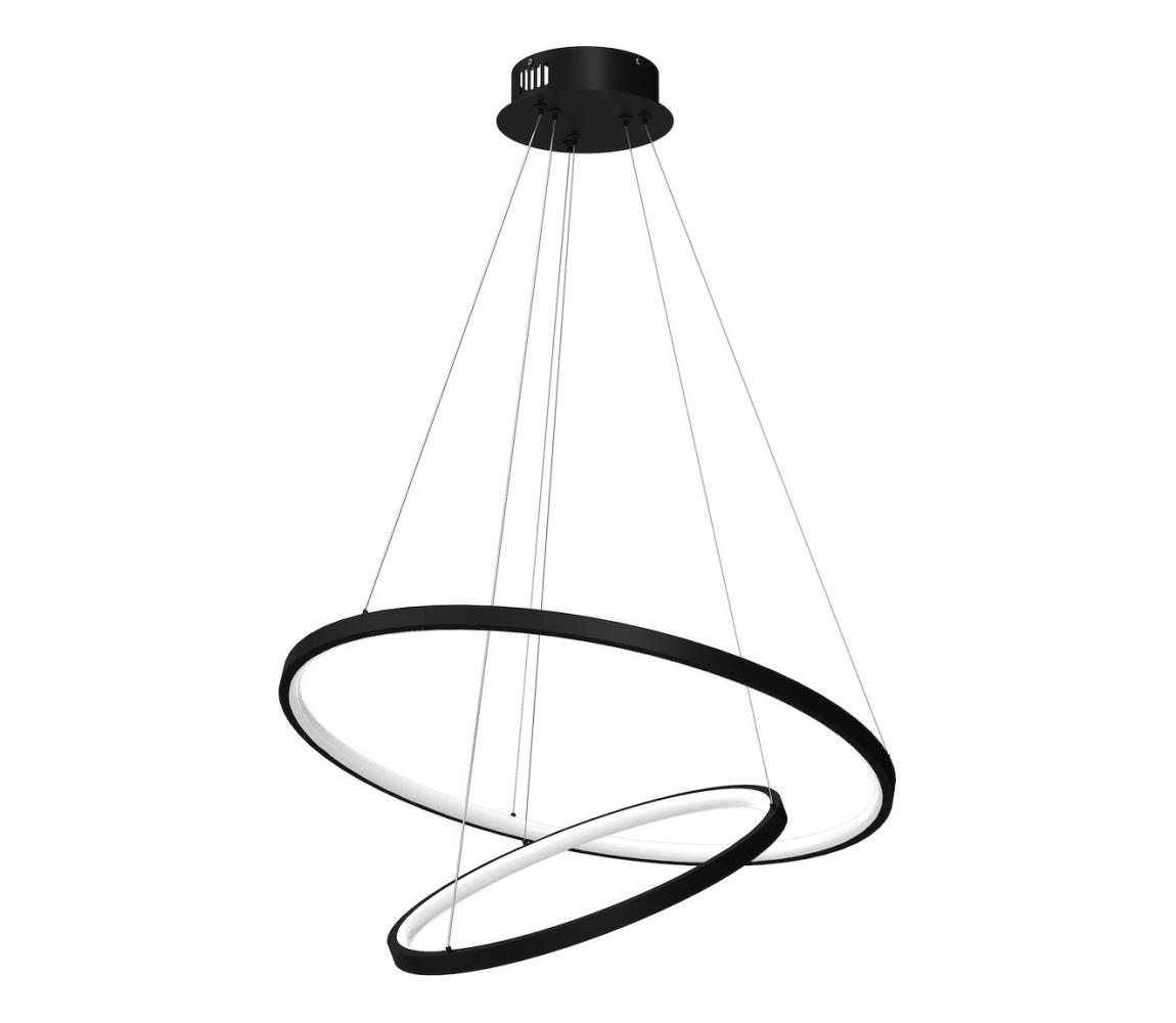 LED Żyrandol na lince HOOP LED/51W/230V śr. 60 cm 4000K czarny