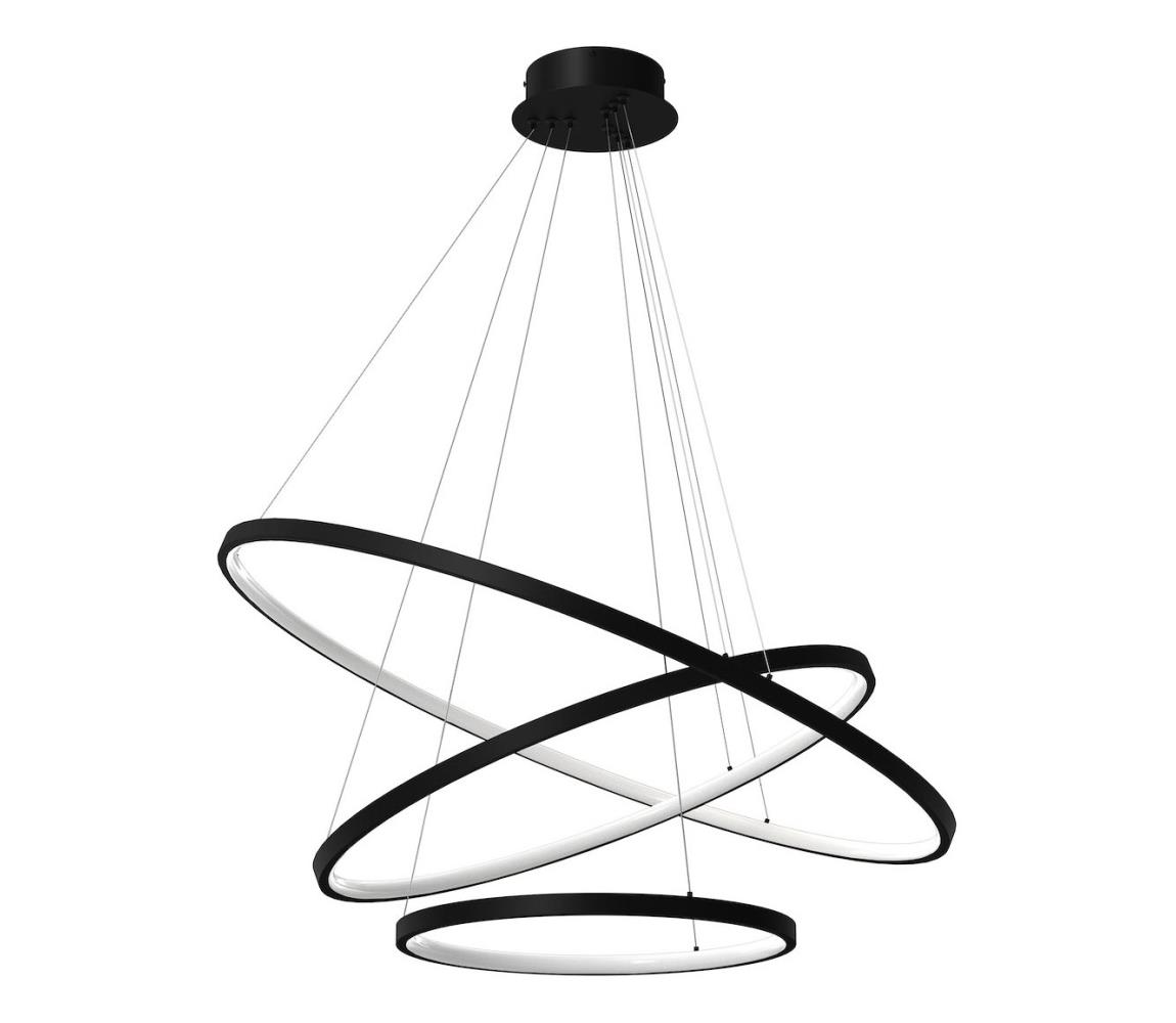 LED Żyrandol na lince HOOP LED/93W/230V śr. 60 cm 4000K czarny