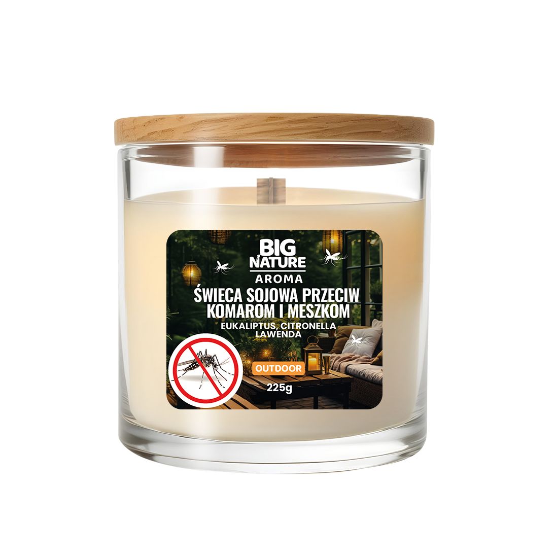 Big Nature Świeca sojowa przeciwko komar i meszkom Outdoor 225 g - świeca