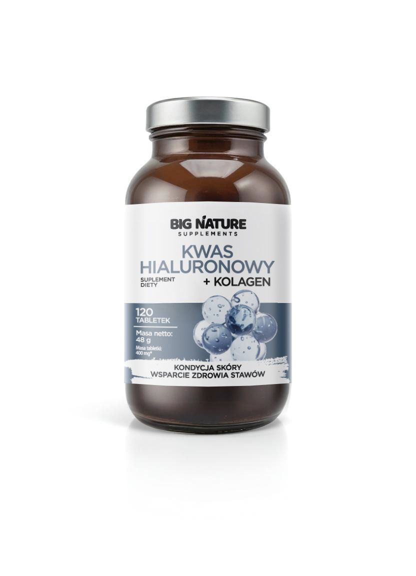 Big Nature Kwas hialuronowy + Kolagen - suplement diety 120 tab. - suplement