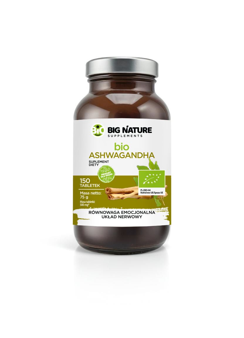 Big Nature Ashwaganha - suplement diety 150 tab. Bio - suplement