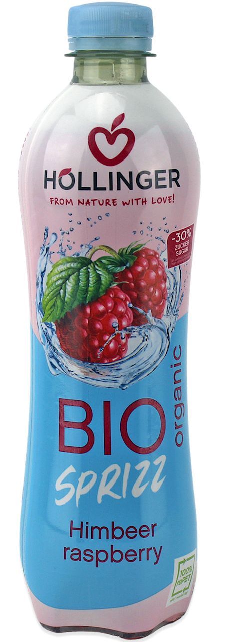 Hollinger Napój gazowany malinowy 30 % mniej cukru 500 ml Bio - Żywność