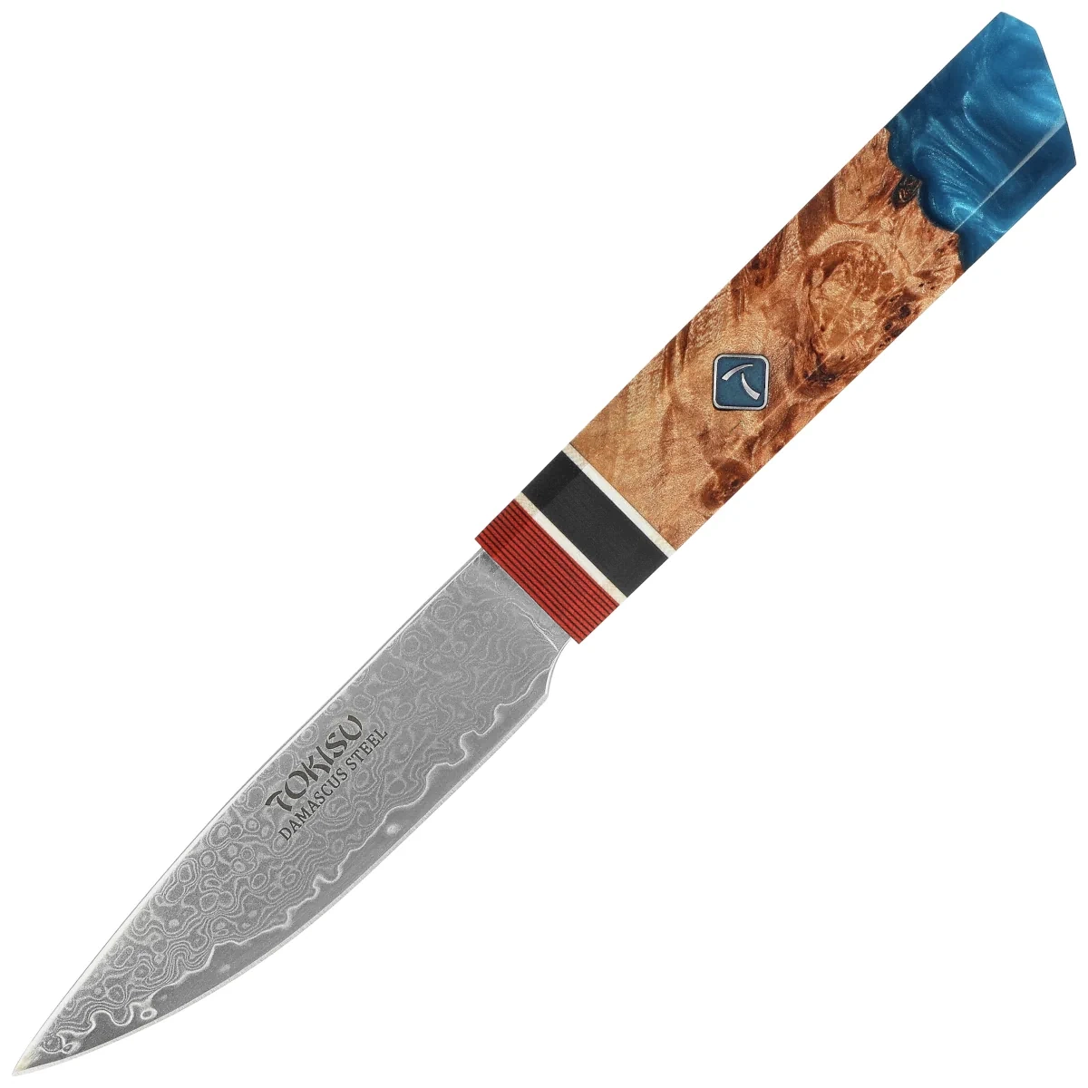 Nóż kuchenny Tokisu Petty Stabilized Wood/Epoxy, Damascus (17456)