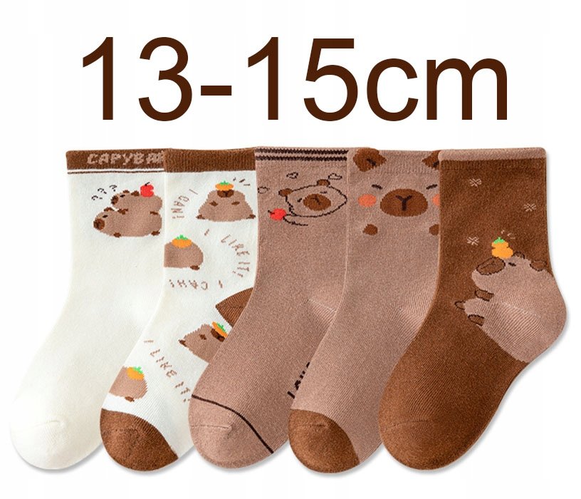 SKARPETY dziecięce BAWEŁNIANE skarpetki z kapibarą 13-15cm KAPIBARA 1 PARA