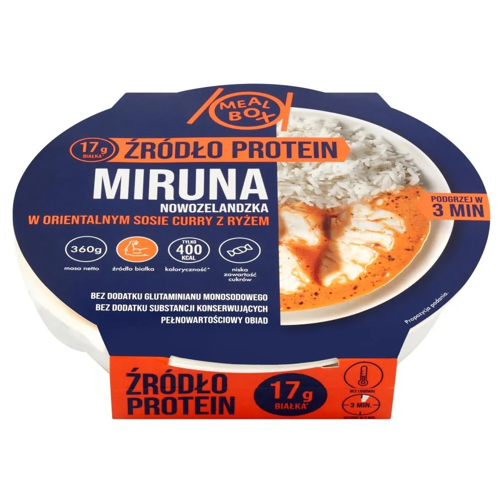 Meal Box Źródło Protein Miruna nowozelandzka w orientalnym sosie curry z ryżem 360 g
