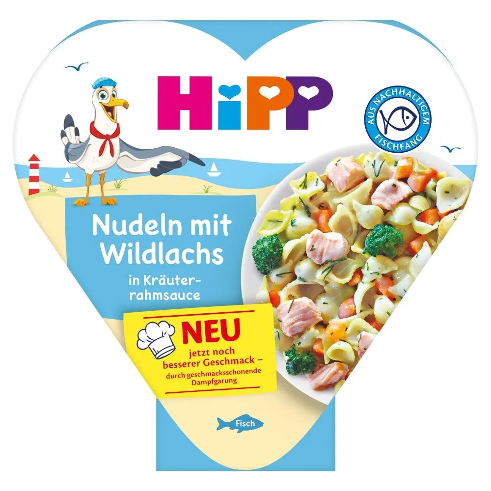 HiPP Kluseczki z dzikim łososiem w sosie ziołowo-śmietanowym po 1. roku 250 g