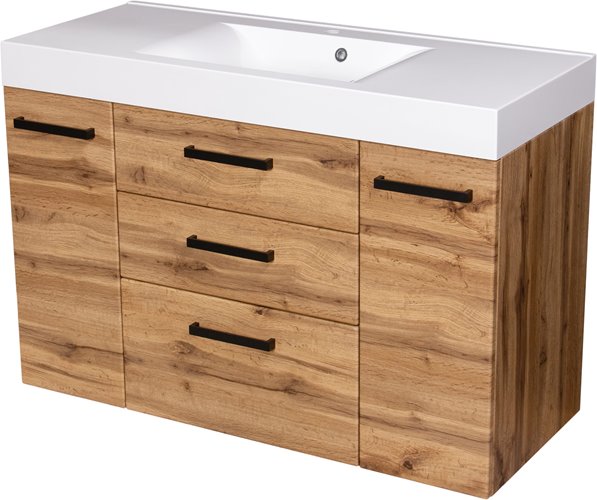Szafka wisząca z umywalką 120 cm kolor dąb naturalny 50/3C seria Fokus Loft Gante