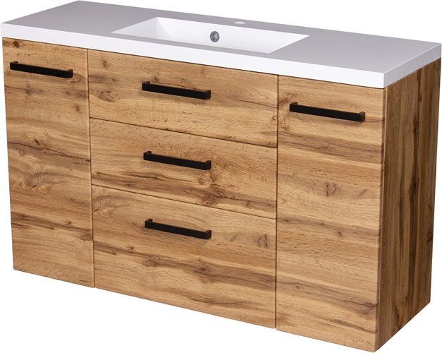 Szafka wisząca z umywalką 120 cm kolor dąb naturalny 39/3 seria Fokus Loft Gante