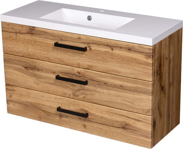 Szafka wisząca z umywalką 100 cm kolor dąb naturalny 39/3 seria Fokus Loft Gante