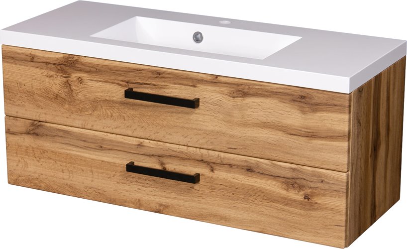 Szafka wisząca z umywalką 100 cm kolor dąb naturalny 39/2 seria Fokus Loft Gante
