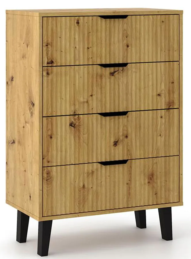 Komoda i na nóżkach z 4 szufladami dąb artisan M1-M63