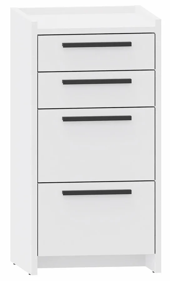 Biała nowoczesna komoda z 4 szufladami - A8-B90