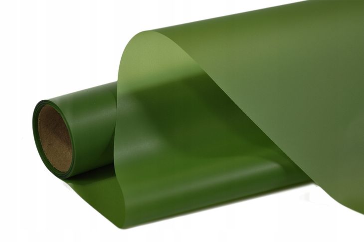 Folio-papier celofanowa florystyczna rolka 9y 50 cm wzór MROŻONA OLIWKOWA