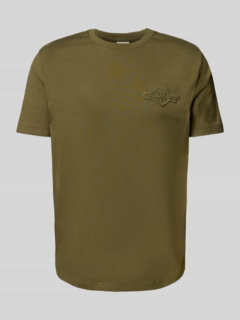 T-shirt o kroju regular fit z wyhaftowanym logo i okrągłym dekoltem