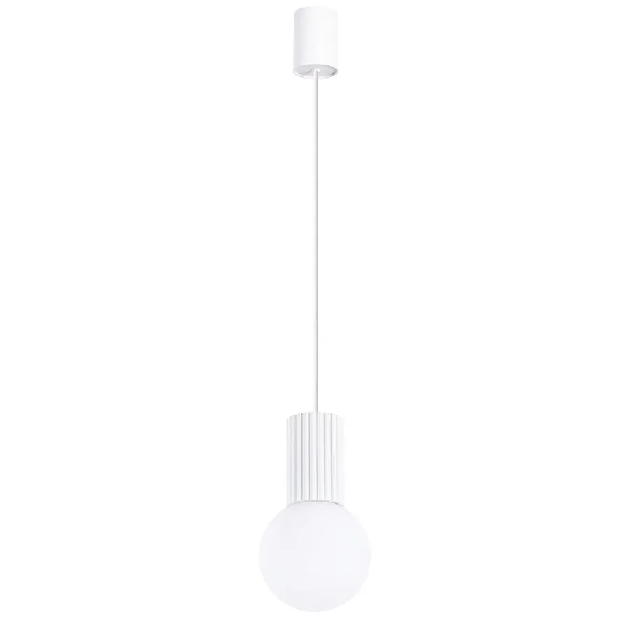 Biała lampa wisząca nad wyspę - K599-Buble
