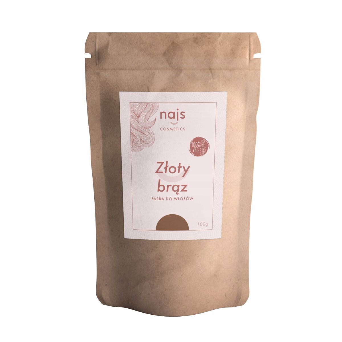 Najs Cosmetics, Farba Do Włosów Złoty Brąz, 100g