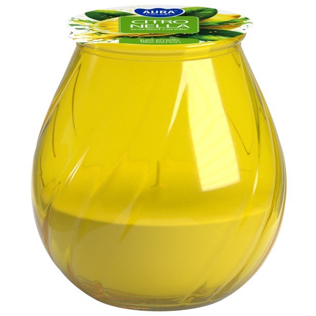 Świeca ogrodowa w szkle BISPOL Aura Citronella 25H