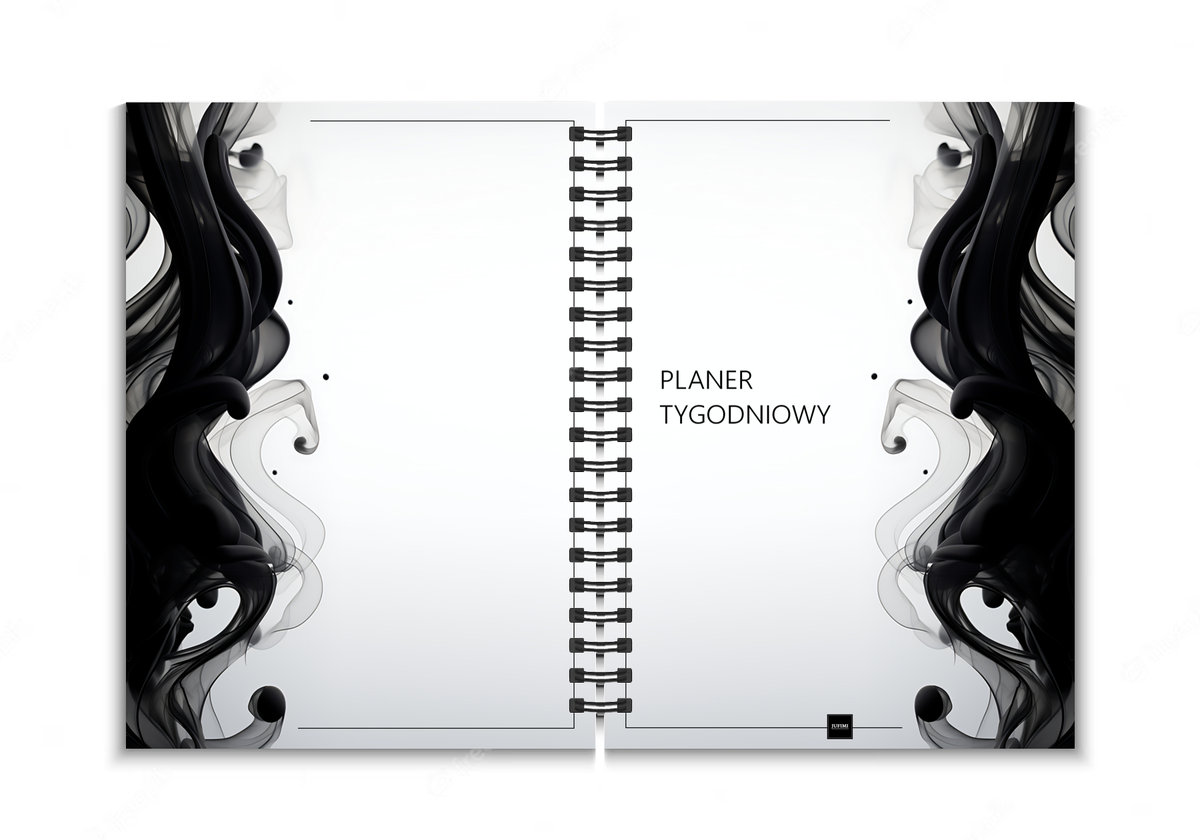 JUFIMI Planer tygodniowy niedatowany planer celów na tydzień terminarz WAVES okładka twarda