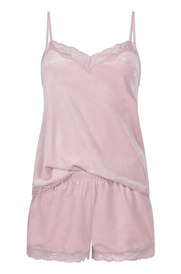 Hunkemöller Top z aksamitnej koronki Różowy