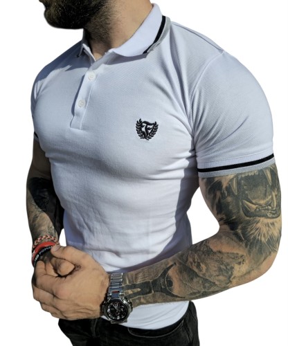 Koszulka Polo biała męska Furia