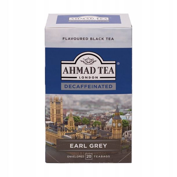 Ahmad Tea Herbata Czarna Earl Grey BEZKOFEINOWA 20 kopert