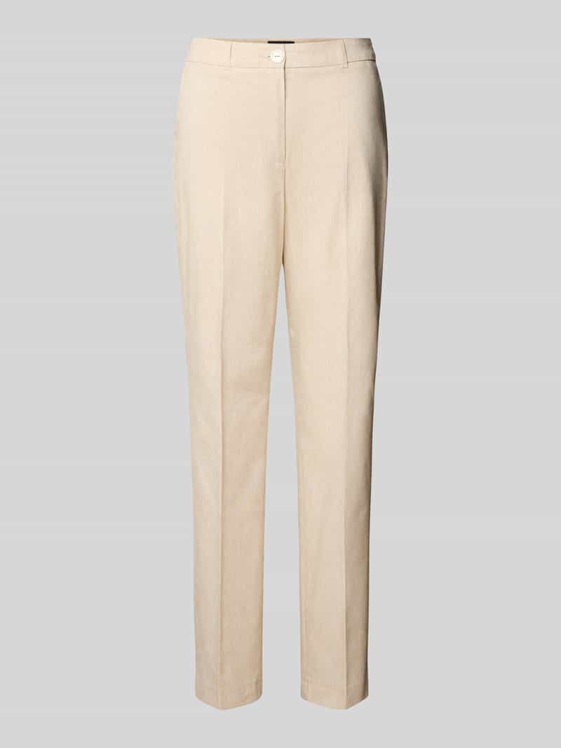 Spodnie materiałowe z prostą nogawką z mieszanki bawełny z dodatkiem lnu