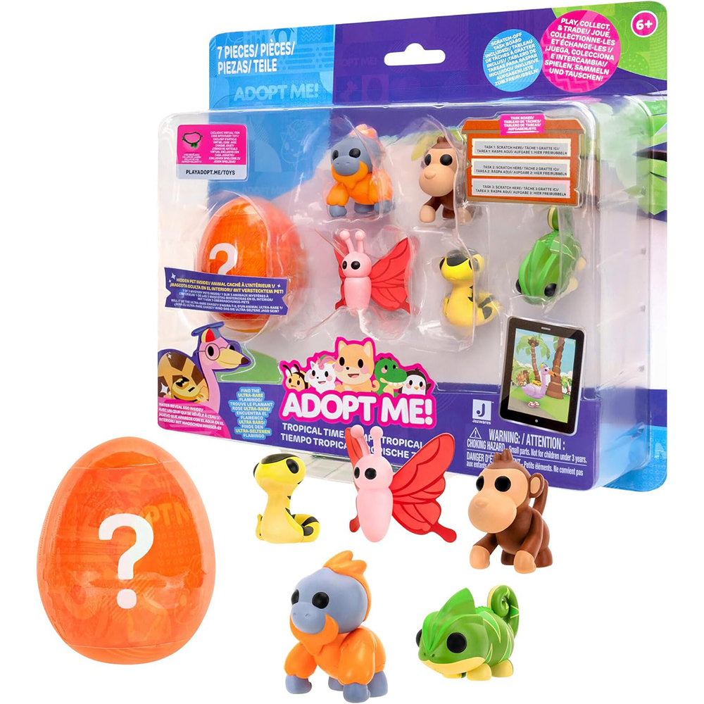 Adopt Me Zestaw 6 Figurek Tropical Time Oryginalne Figurki Zwierzątek