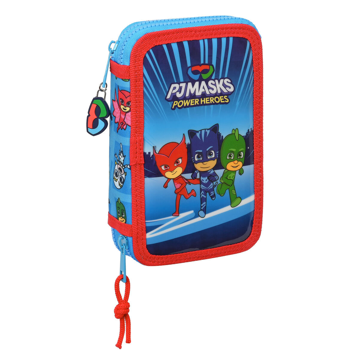 Piórnik Podwójny PJ Masks Niebieski 12.5 x 19.5 x 4 cm (28 Części)