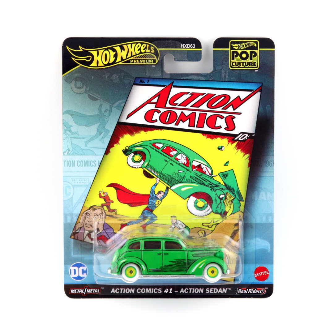 Hot Wheels Premium Pop Culture DC Action Comics #1 Auto Action Sedan HVJ50