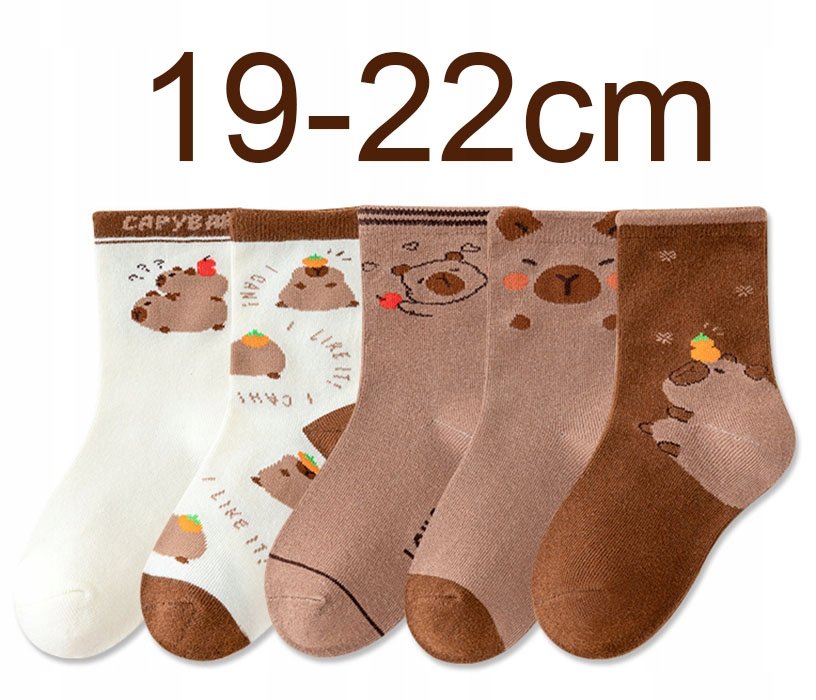 SKARPETY dziecięce BAWEŁNIANE skarpetki z kapibarą 19-22cm KAPIBARA 1 PARA