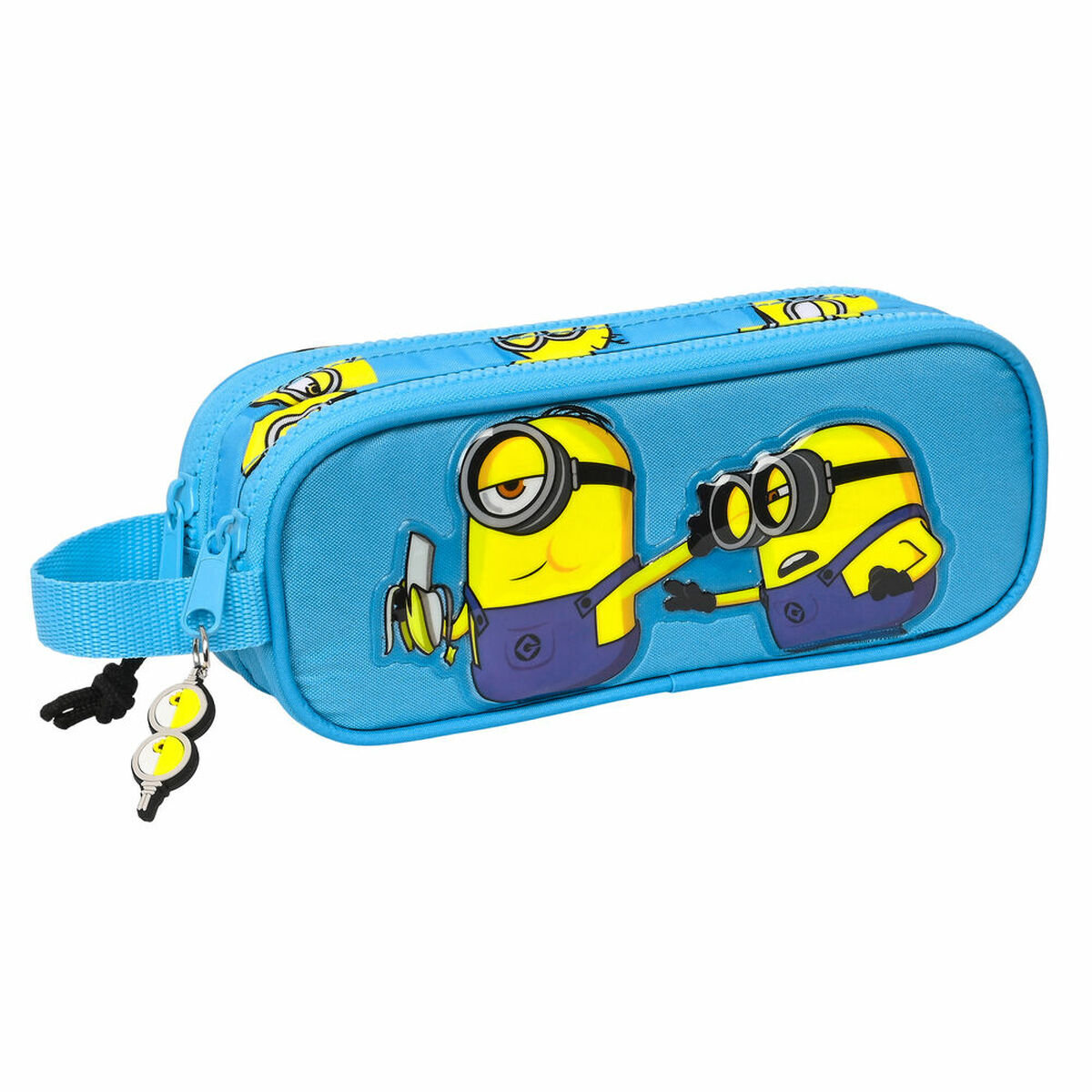 Piórnik Podwójny Minions Minionstatic Niebieski (21 x 8 x 6 cm)